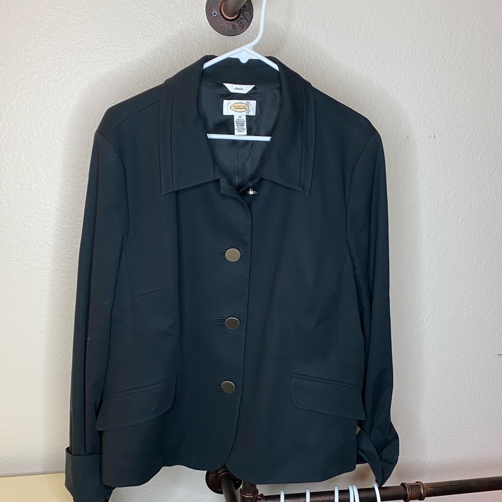 Talbots Cotton Blend Lined Blazer - Black size 20